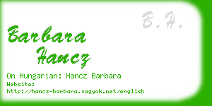 barbara hancz business card